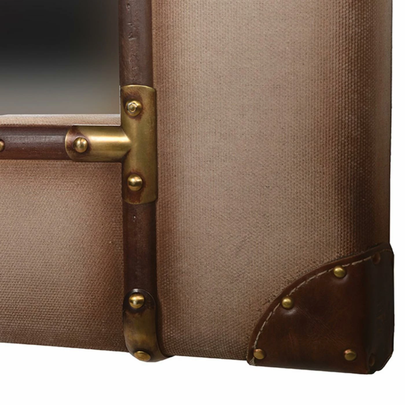 Discount π Linon Canvas Wrapped Aluminum Frame Wall Mirror - Beige π - Image 2