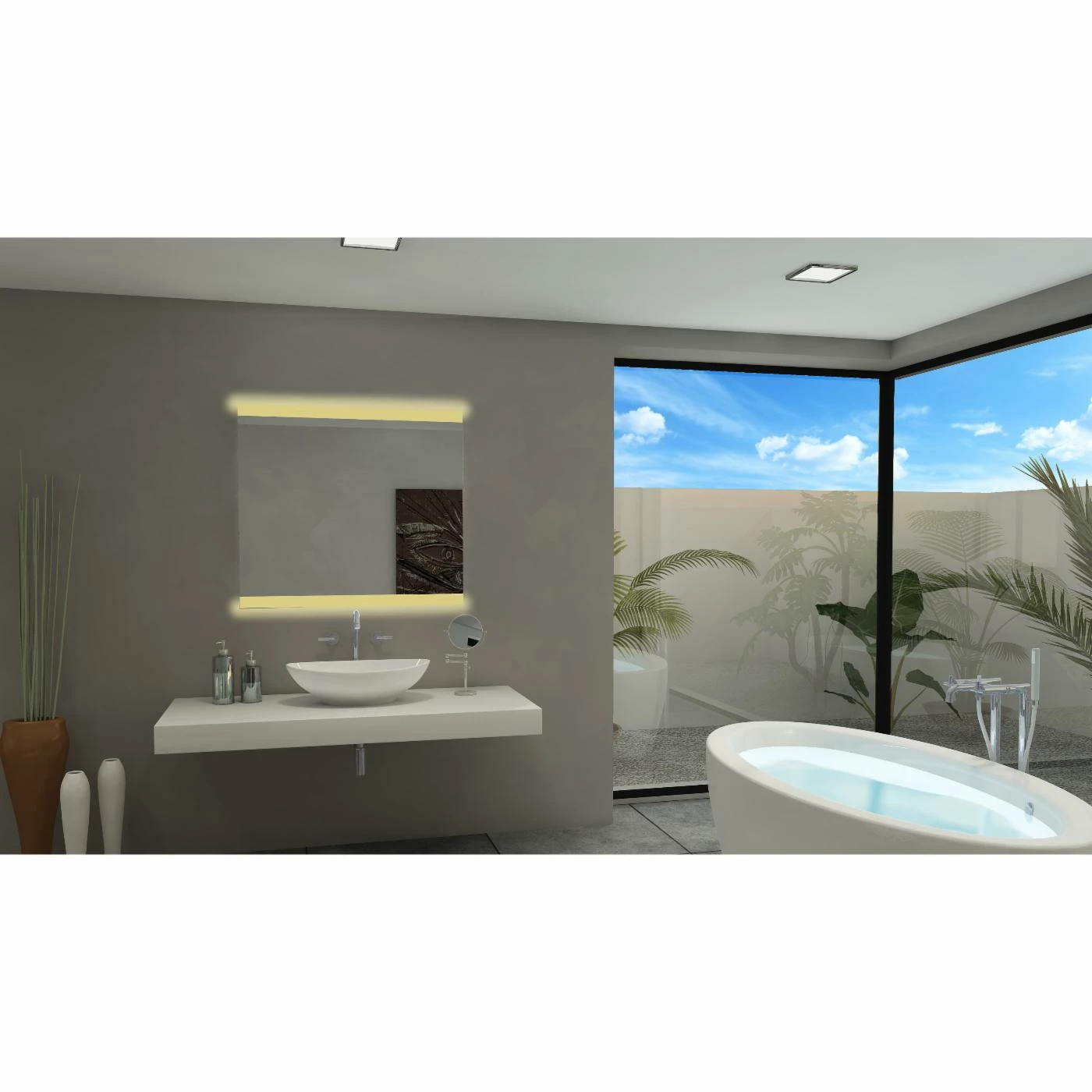 Cheap โ๏ธ Frameless Mirrors Paris Mirror Paris Illuminated Bathroom Wall Mirror โ๏ธ - Image 2