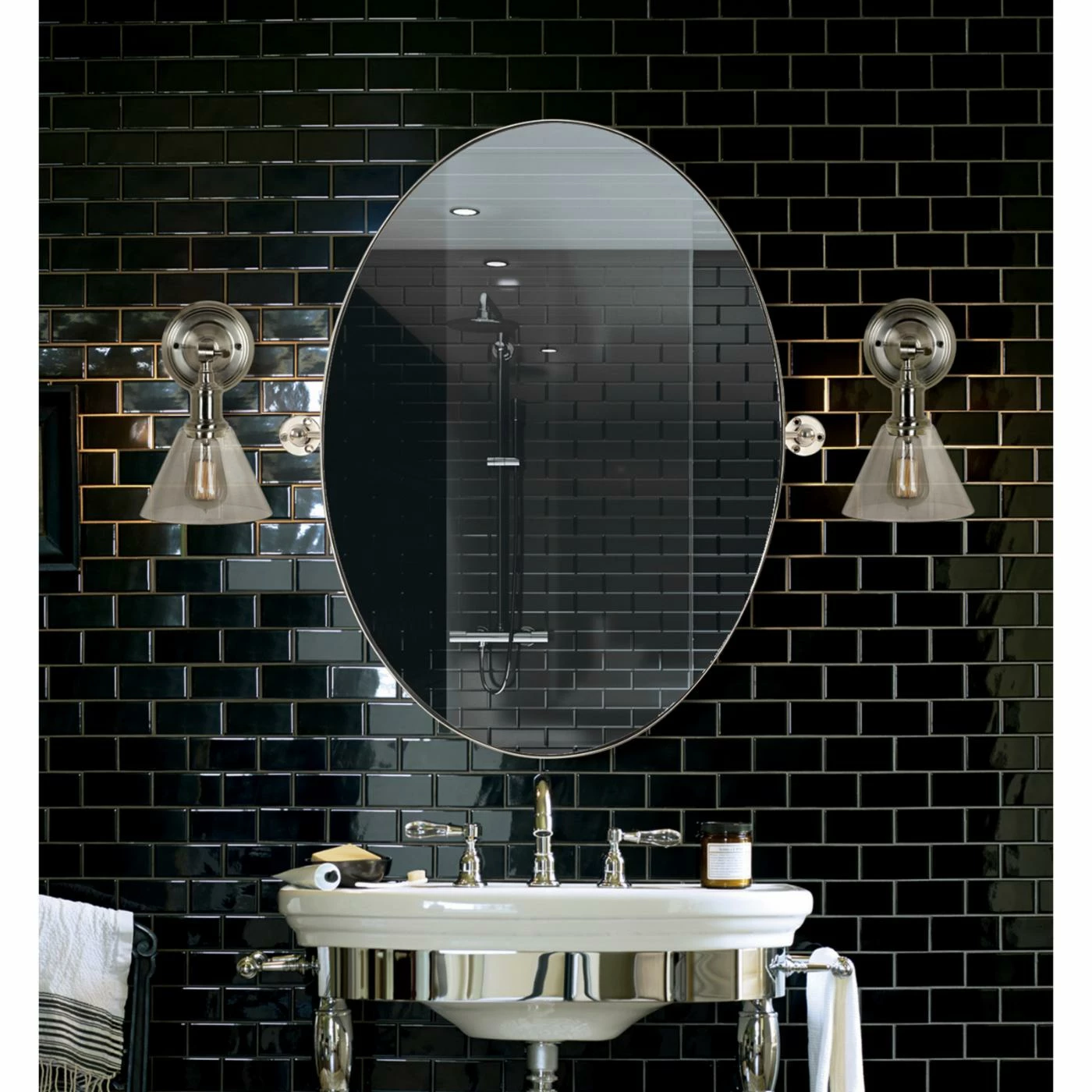 Buy π₯° Wall Notre Dame Design Jacinda Framed Oval Mirror - 24W X 30H In. π - Image 2