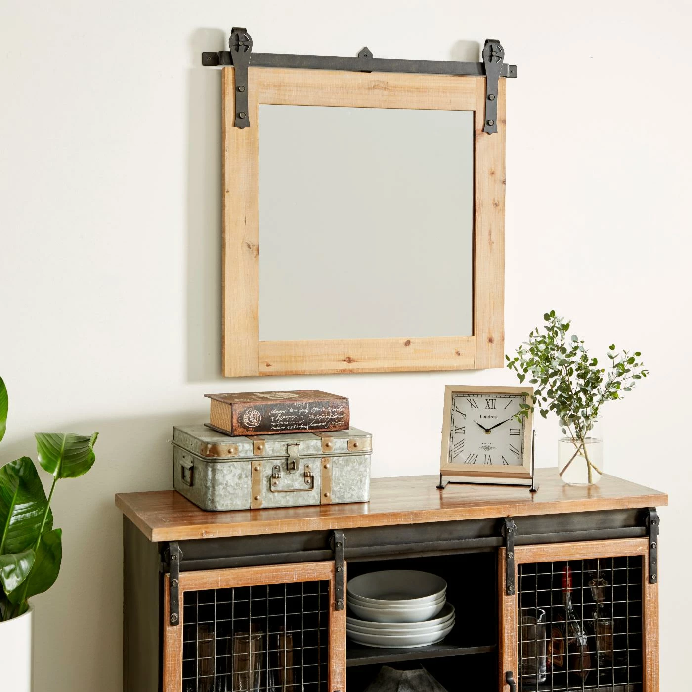 Buy ๐ DecMode Iron Hinged Square Wall Mirror - 31W X 31H In. ๐คฉ - Image 2