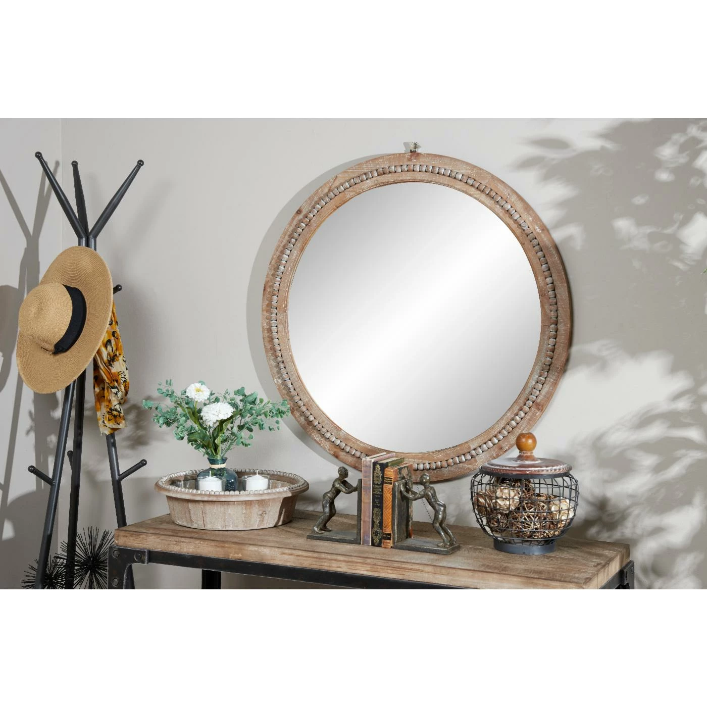 Best Pirce β€οΈ DecMode Distressed Bohemian Round Wall Mirror π - Image 2