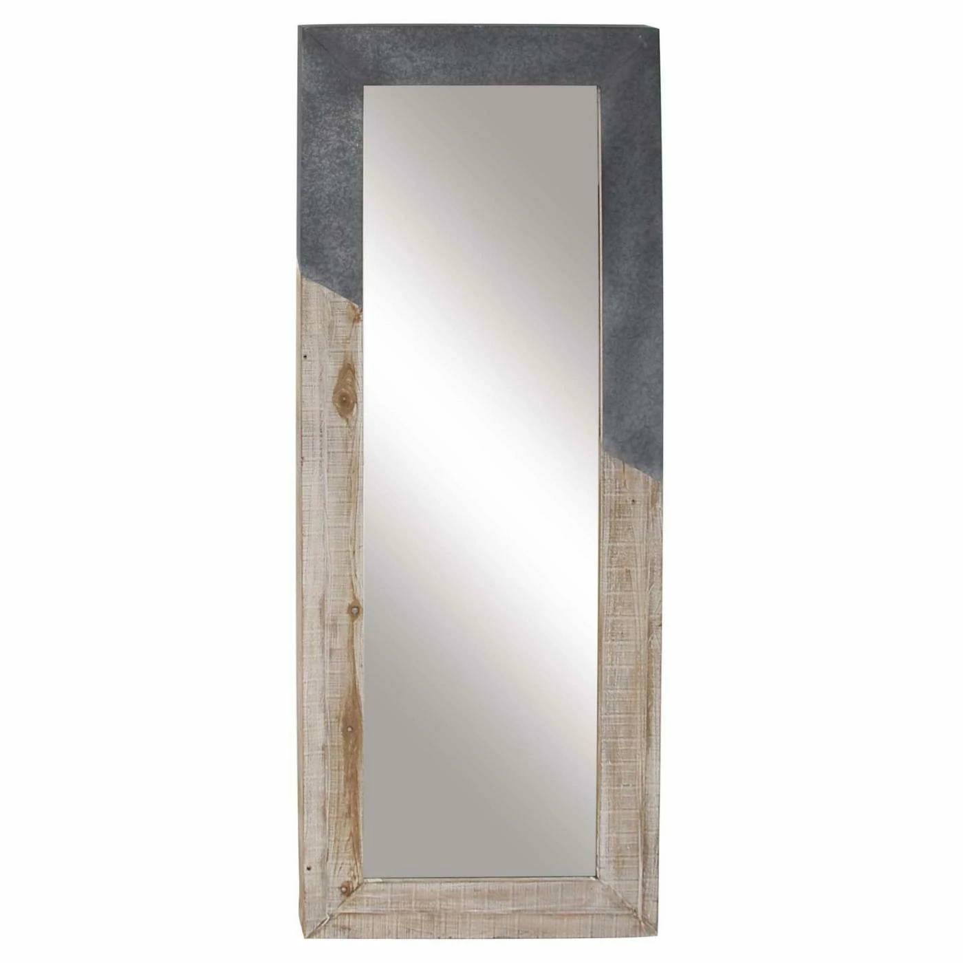 New β DecMode Wood And Iron Rectangular Framed Full Glass Wall Mirror - 28W X 71H In. π₯ - Image 2