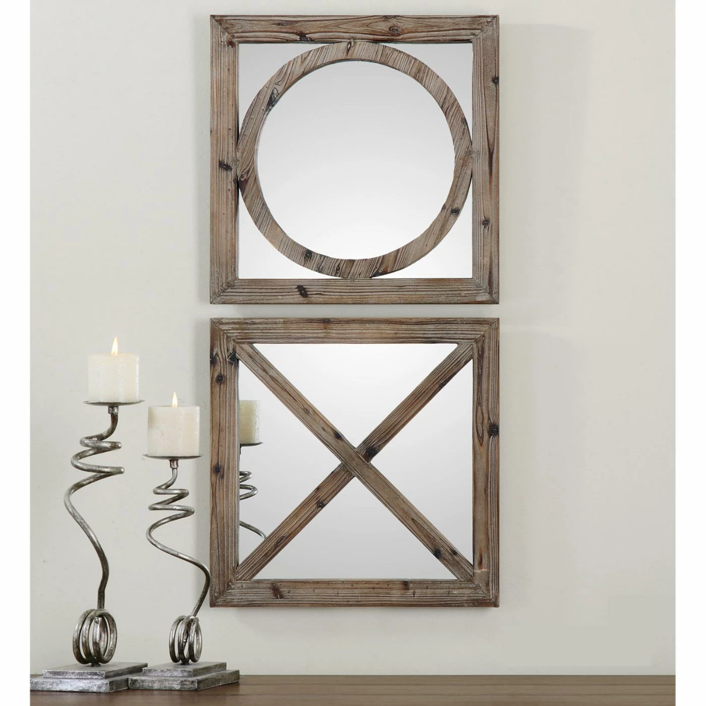 Deals ๐ Mirror Sets HN Home Arion Modern Farmhouse Wooden Mirrors - Set Of 2 - 18W X 18H In. ๐คฉ - Image 2