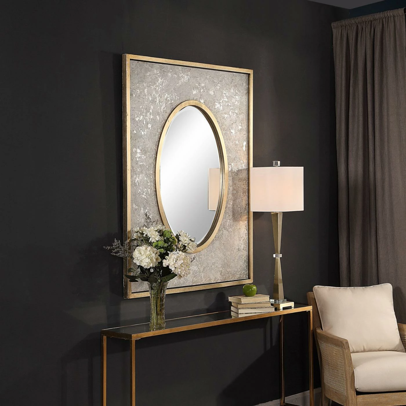 New 🌟 Uttermost Gabbriel Aged Oval Wall Mirror - 42W X 54H In. 😉 - Image 2