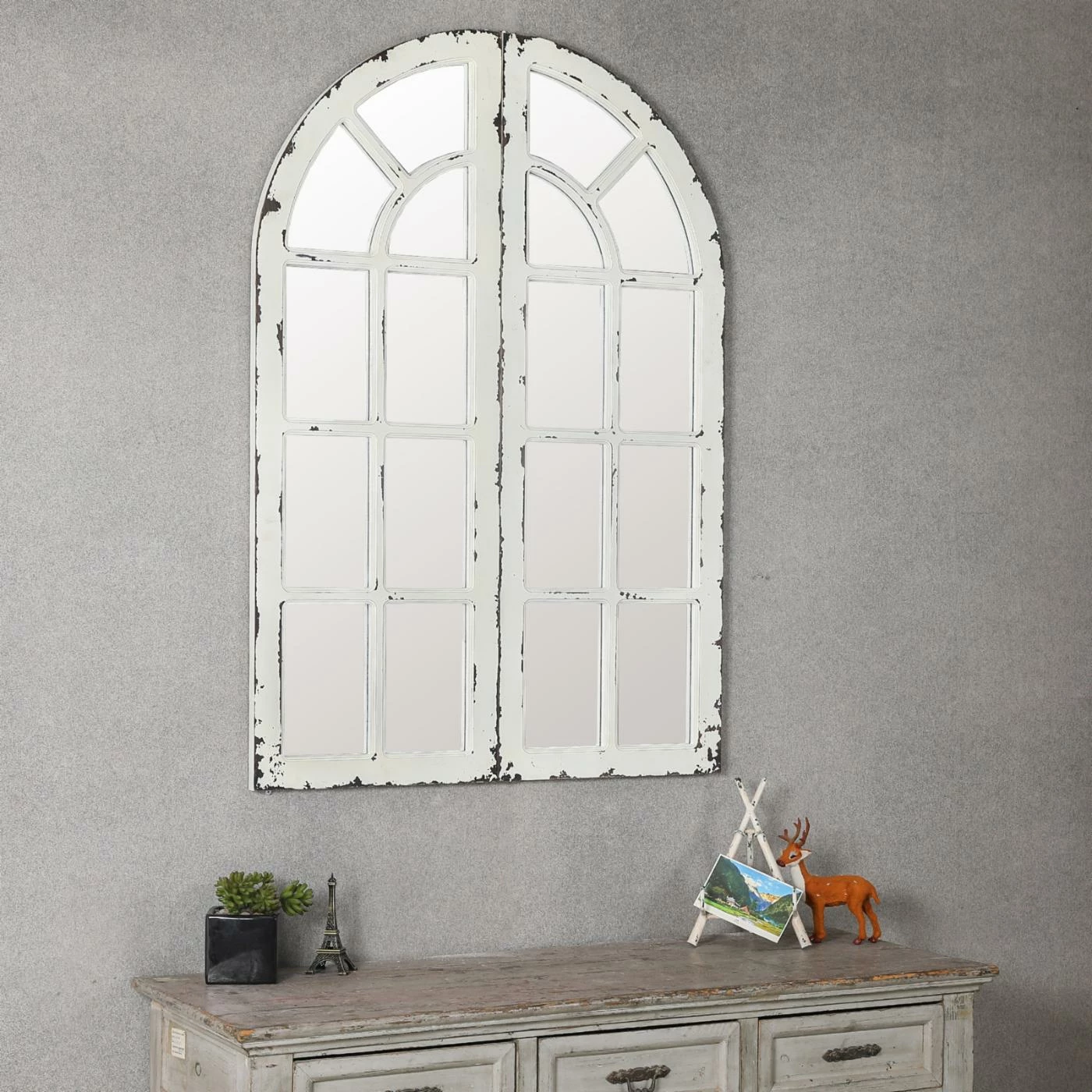Coupon โจ LuxenHome Arched Window Panel Wall Mirror - 16W X 47H In. - Set Of 2 ๐ - Image 2