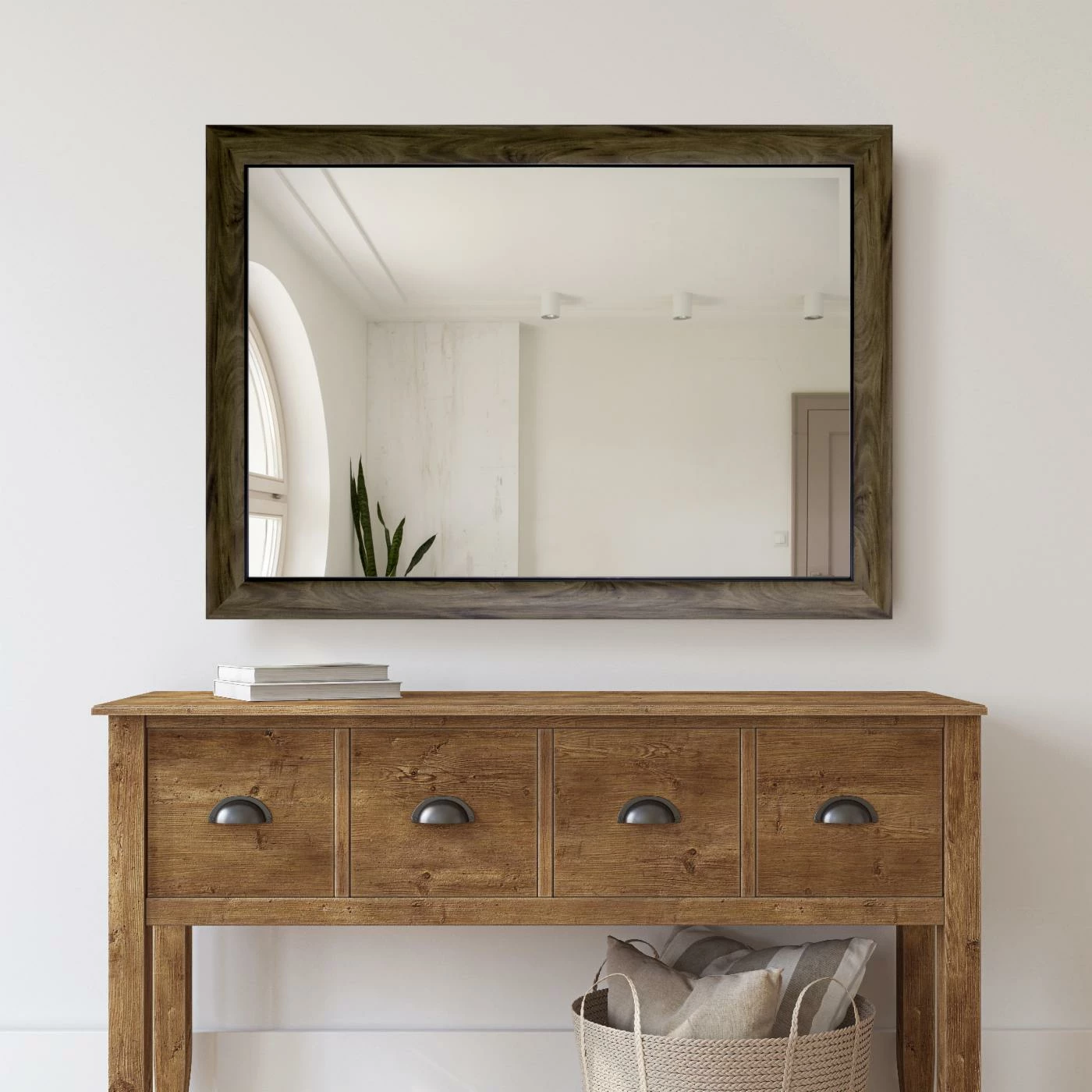 Coupon π Yosemite Home Decor Yosemite Home Gray Wood Frame With Black Trim Wall Mirror β - Image 2