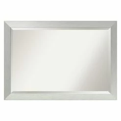 Budget π Bathroom Vanity Amanti Art Brushed Sterling Silver Bathroom Mirror π