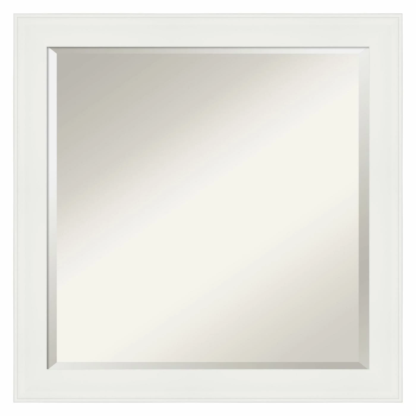 Discount π Amanti Art Vanity White Narrow Framed Bathroom Vanity Mirror - 23W X 23H In. π