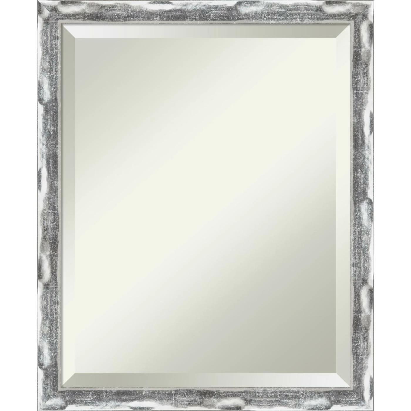 Promo π Amanti Art Scratched Wave Chrome Framed Wall Mirror - 18.12 X 22.12 In π