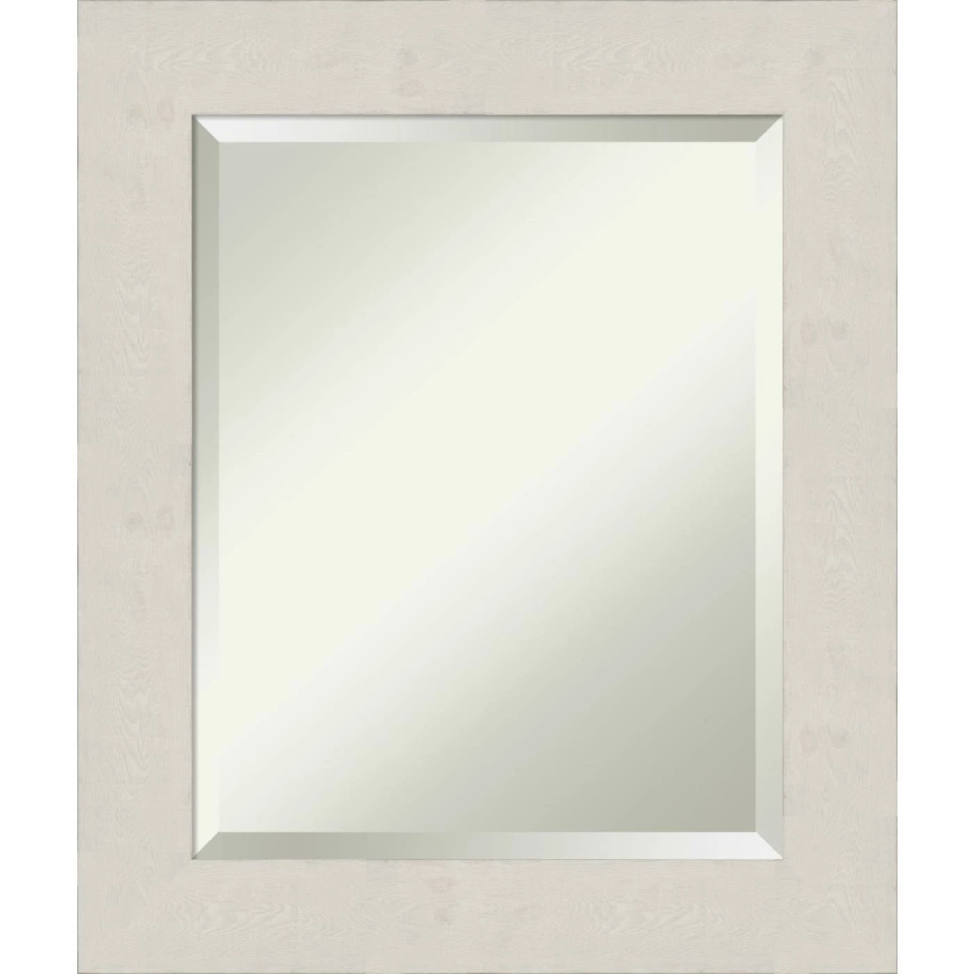 New π€© Amanti Art Rustic Plank White Framed Wall Mirror - 21.38 X 25.38 In π