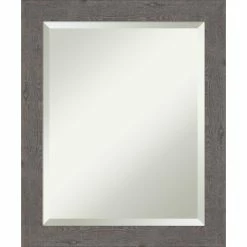 Best Sale ๐ Amanti Art Rustic Plank Grey Narrow Framed Wall Mirror - 19.38 X 23.38 In ๐