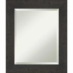 Wholesale 😍 Amanti Art Rustic Plank Espresso Framed Wall Mirror - 21.38 X 25.38 In 😉