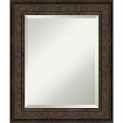 Best deal 🤩 Amanti Art Ridge Bronze Framed Wall Mirror - 21.62 X 25.62 In 💯