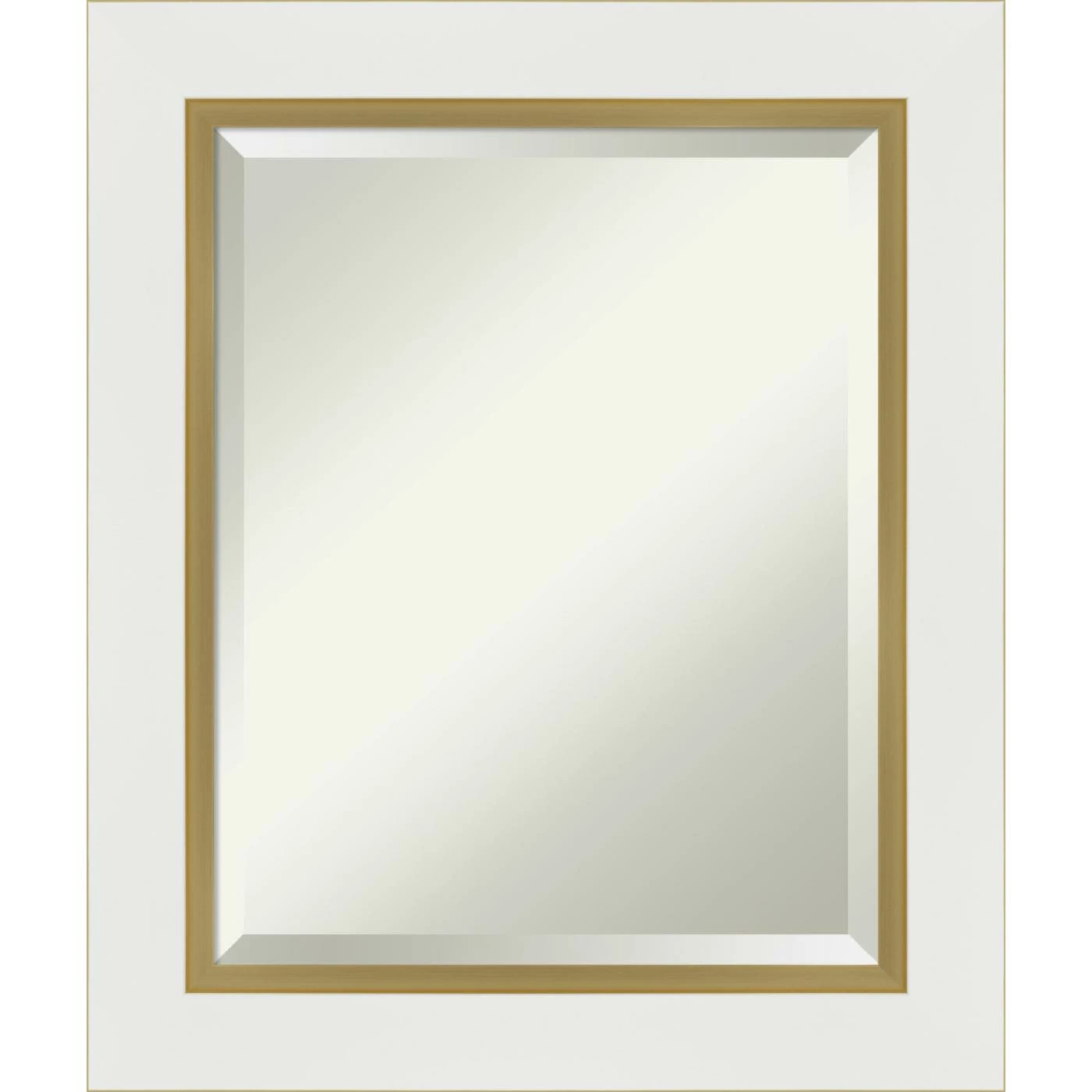 New π Amanti Art Eva White Gold Framed Wall Mirror - 21.25 X 25.25 In π