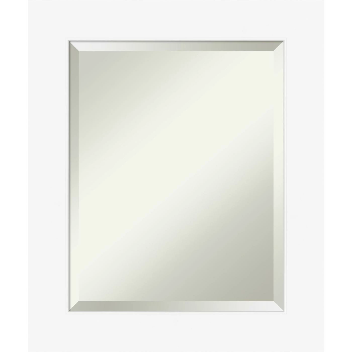 New β€οΈ Amanti Art Cabinet White Framed Wall Mirror - 21.38 X 25.38 In π
