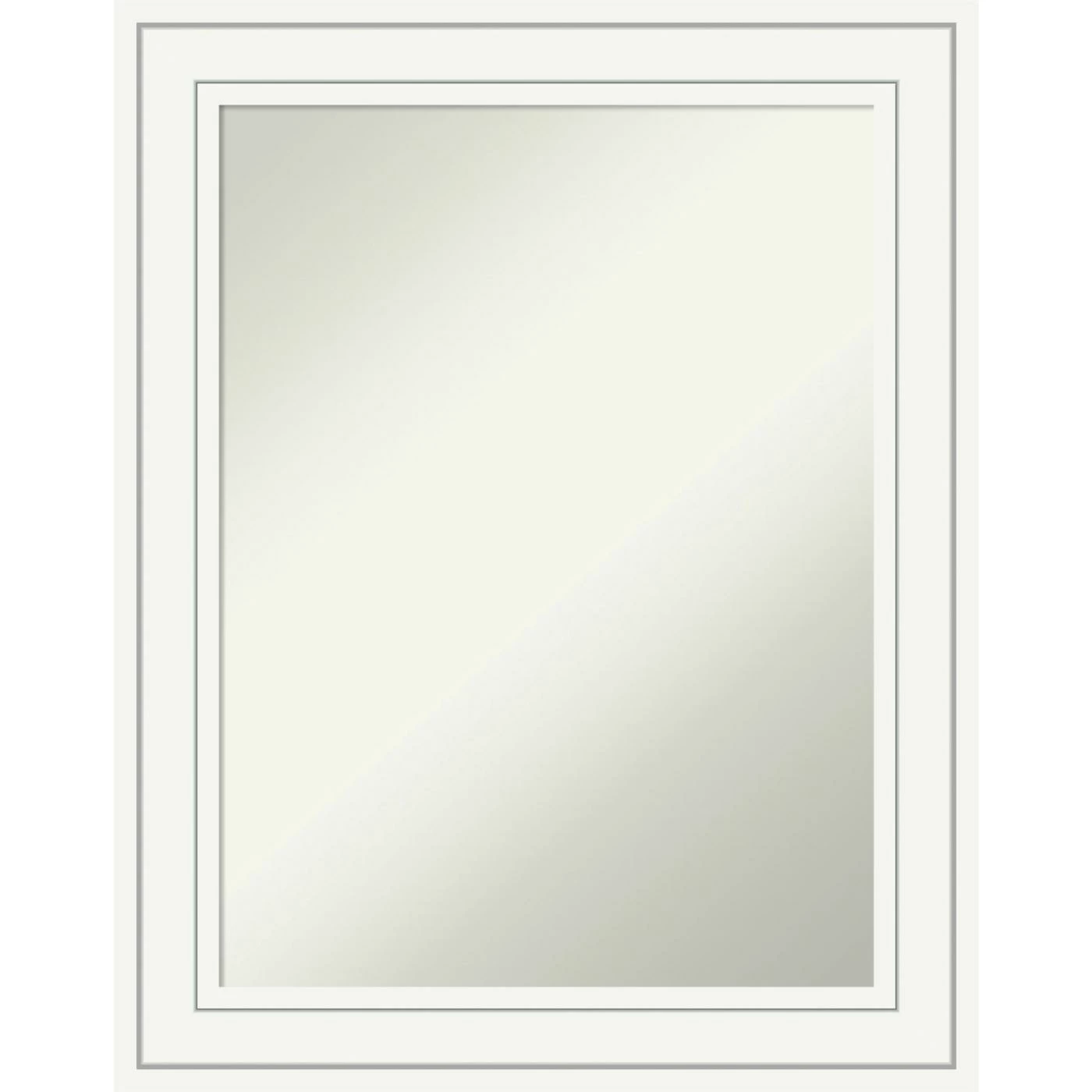 New π Amanti Art Craftsman White Wood Framed Non-Beveled Bathroom Vanity Wall Mirror - 23 X 29 In π