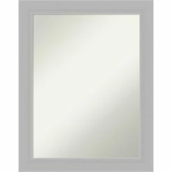 Brand new π Amanti Art Brushed Sterling Silver Wood Framed Non-Beveled Bathroom Vanity Wall Mirror - 22 X 28 In π₯