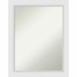 Wholesale π Amanti Art Blanco White Wood Framed Non-Beveled Bathroom Vanity Wall Mirror - 22 X 28 In π