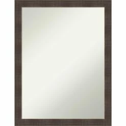 Wholesale π Amanti Art Whiskey Brown Rustic Wood Framed Non-Beveled Bathroom Vanity Wall Mirror - 20.25 X 26.25 In β