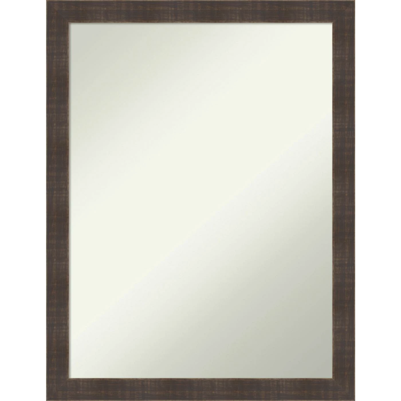 Wholesale π Amanti Art Whiskey Brown Rustic Wood Framed Non-Beveled Bathroom Vanity Wall Mirror - 20.25 X 26.25 In β