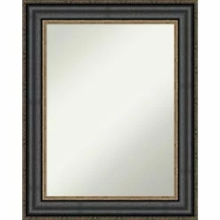 Outlet π Amanti Art Thomas Black Bronze Framed Non-Beveled Bathroom Vanity Wall Mirror - 23.75 X 29.75 In π