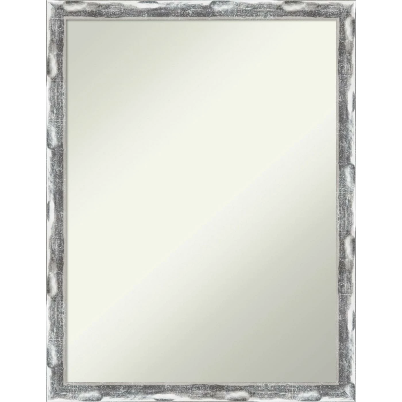 Discount β¨ Amanti Art Scratched Wave Chrome Framed Non-Beveled Bathroom Vanity Wall Mirror - 20 X 26 In βοΈ