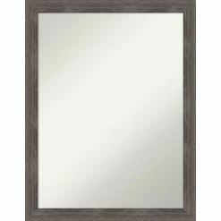 Best reviews of 𧨠Amanti Art Pinstripe Lead Grey Wood Framed Non-Beveled Bathroom Vanity Wall Mirror - 20.5 X 26.5 In π