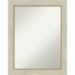 Outlet π― Amanti Art Parthenon Cream Wood Framed Non-Beveled Bathroom Vanity Wall Mirror - 22.25 X 28.25 In π