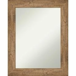 Buy 𧨠Amanti Art Owl Brown Wood Framed Non-Beveled Bathroom Vanity Wall Mirror - 23.5 X 29.5 In π