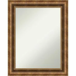 Budget π Amanti Art Manhattan Bronze Wood Framed Non-Beveled Bathroom Vanity Wall Mirror - 23.5 X 29.5 In π
