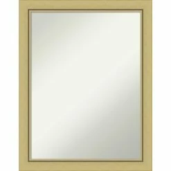 Best Sale π Amanti Art Landon Gold Narrow Framed Non-Beveled Bathroom Vanity Wall Mirror - 21.5 X 27.5 In π€©