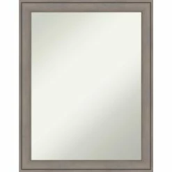 Outlet π Amanti Art Greywash Wood Framed Non-Beveled Bathroom Vanity Wall Mirror - 21.5 X 27.5 In β€οΈ
