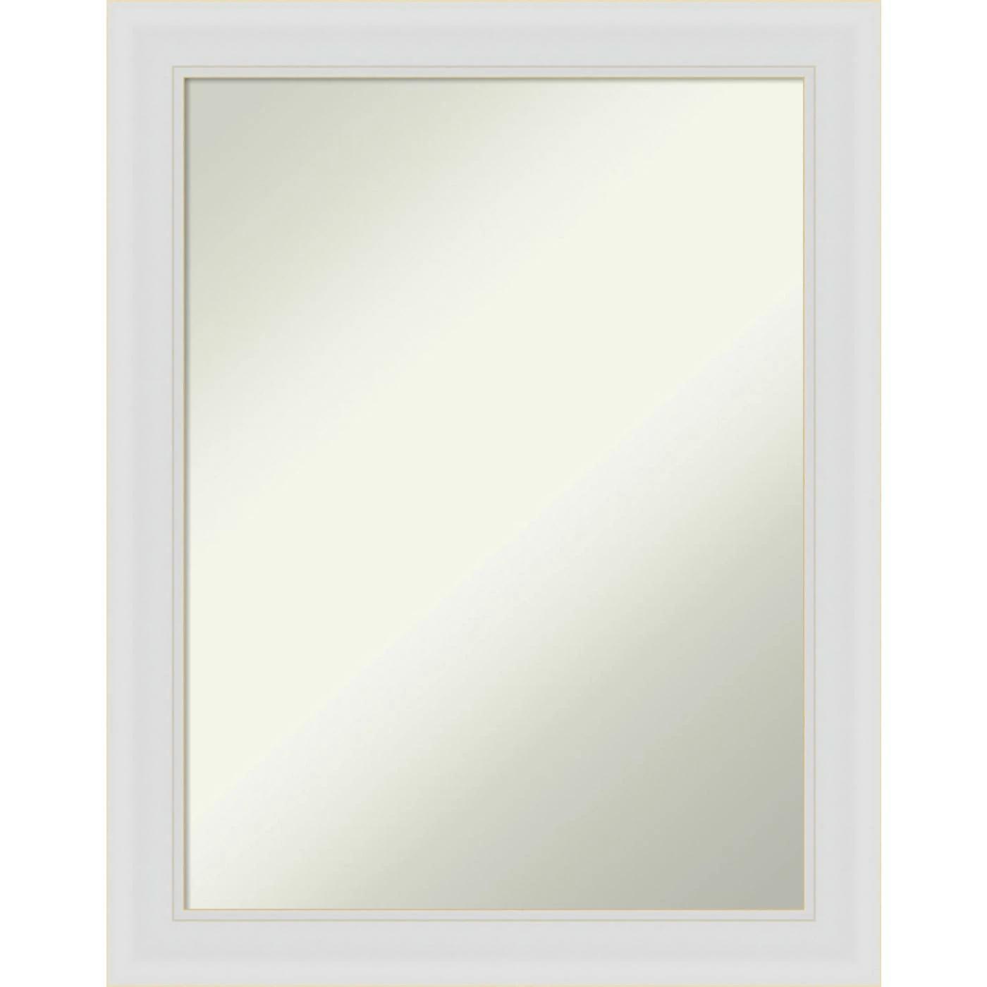Hot Sale π― Amanti Art Flair Soft White Framed Non-Beveled Bathroom Vanity Wall Mirror - 22 X 28 In π€©