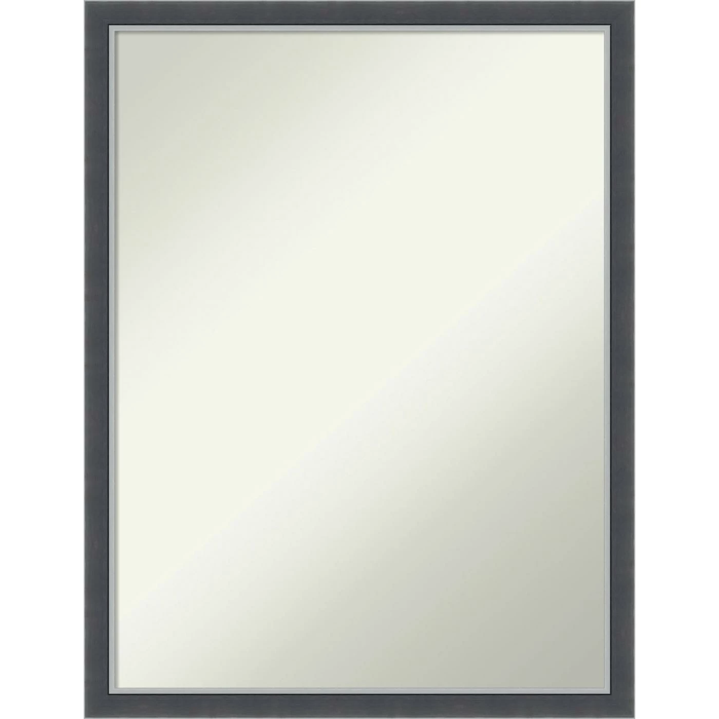 New π€© Amanti Art Eva Black Silver Thin Framed Non-Beveled Bathroom Vanity Wall Mirror - 19.75 X 25.75 In π