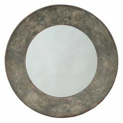 Wholesale 🤩 Signature Design By Ashley Carine Distressed Round Metal Frame Wall Mirror ⭐