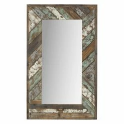 Cheap 🥰 Aspire Home Accents Brogan Distressed Wood Slat Wall Mirror - 26.5W X 43.5H In. 🌟