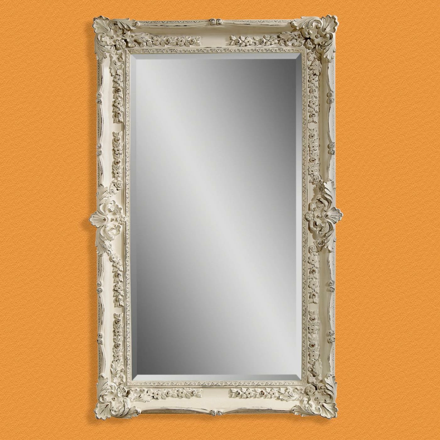 New β¨ Bassett Mirror Company Floor & Leaning Antique White Wall / Leaning Floor Mirror - 43W X 69H In. π