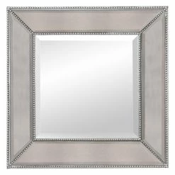 New ✨ Bassett Mirror Company Beaded Square Wall Mirror - 24W X 24H In. 👏