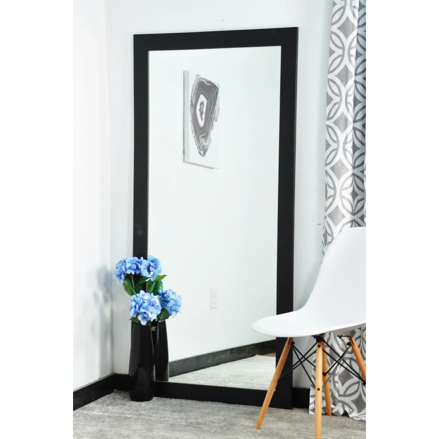 Budget 👍 Floor & Leaning BrandtWorks Formal Black Tall Vanity Floor Mirror - 32W X 65.5H In. 😍