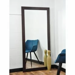 Hot Sale ⭐ Floor & Leaning BrandtWorks Walnut Showroom Tall Vanity Floor Mirror - 32W X 65.5H In. 💯
