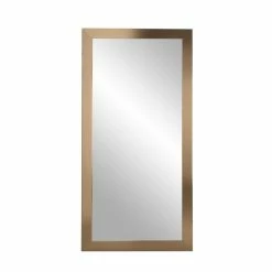 New 🔔 Floor & Leaning BrandtWorks Contemporary Champagne Rectangular Full Length Mirror ✨