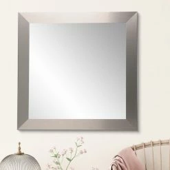 New 👍 BrandtWorks Industrial Modern Home Accent Square Wall Mirror - 32W X 32H In. ⭐