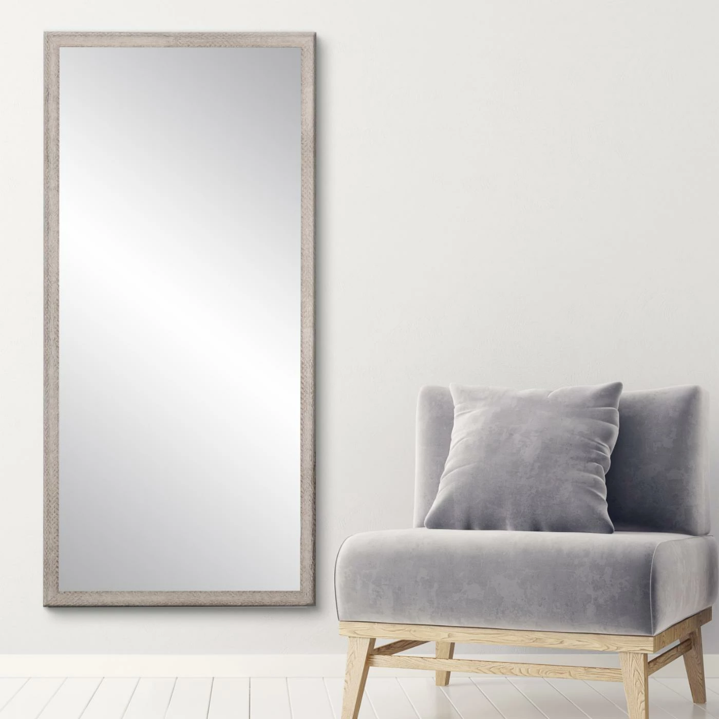 Budget ✔️ Floor & Leaning BrandtWorks Farmhouse Gray And White Floor Mirror 😀