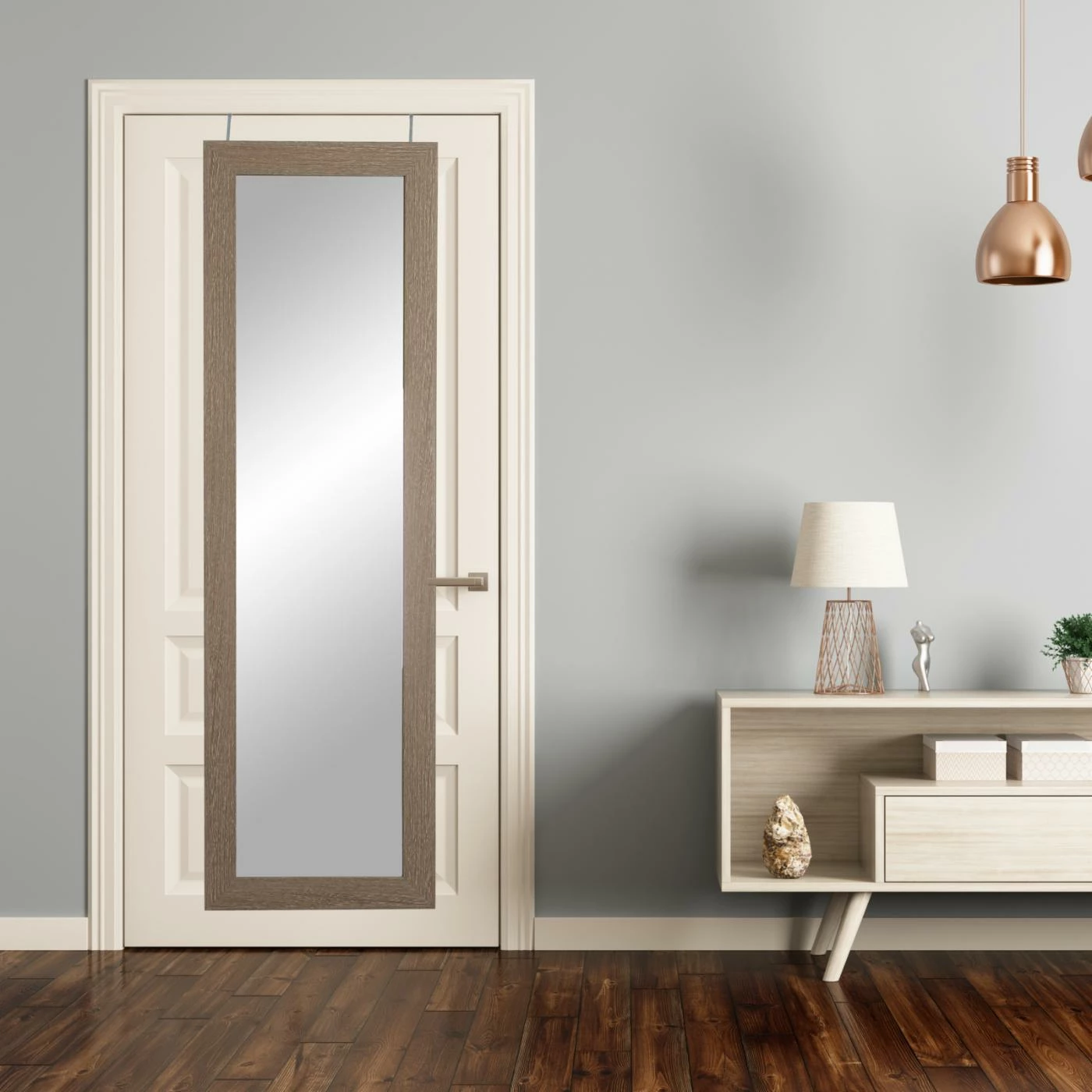 Discount ๐ Floor & Leaning BrandtWorks Farmhouse Over The Door Full Length Mirror - 21.5W X 71H In. ๐