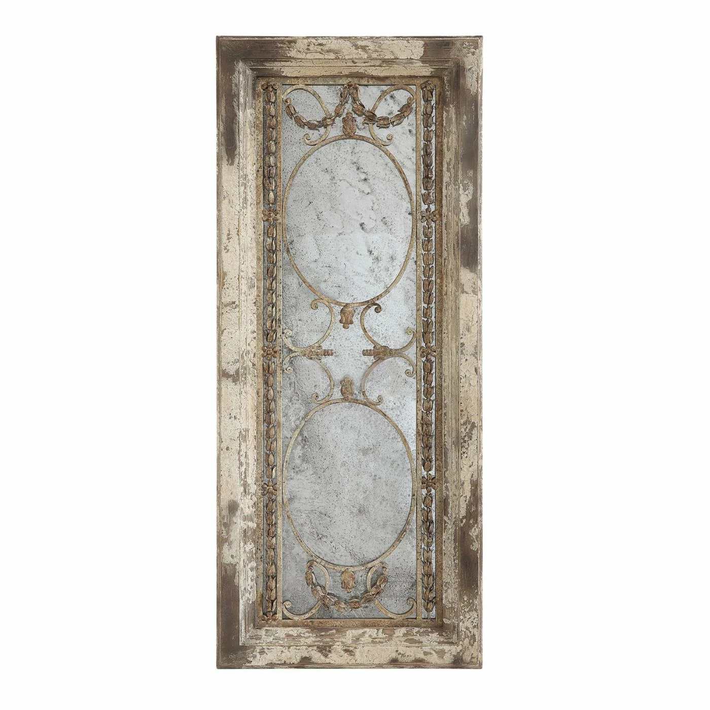 New π€© 3R Studios Pine Wood Antiqued Wall Mirror - 51.1W X 21.9H In. π€©
