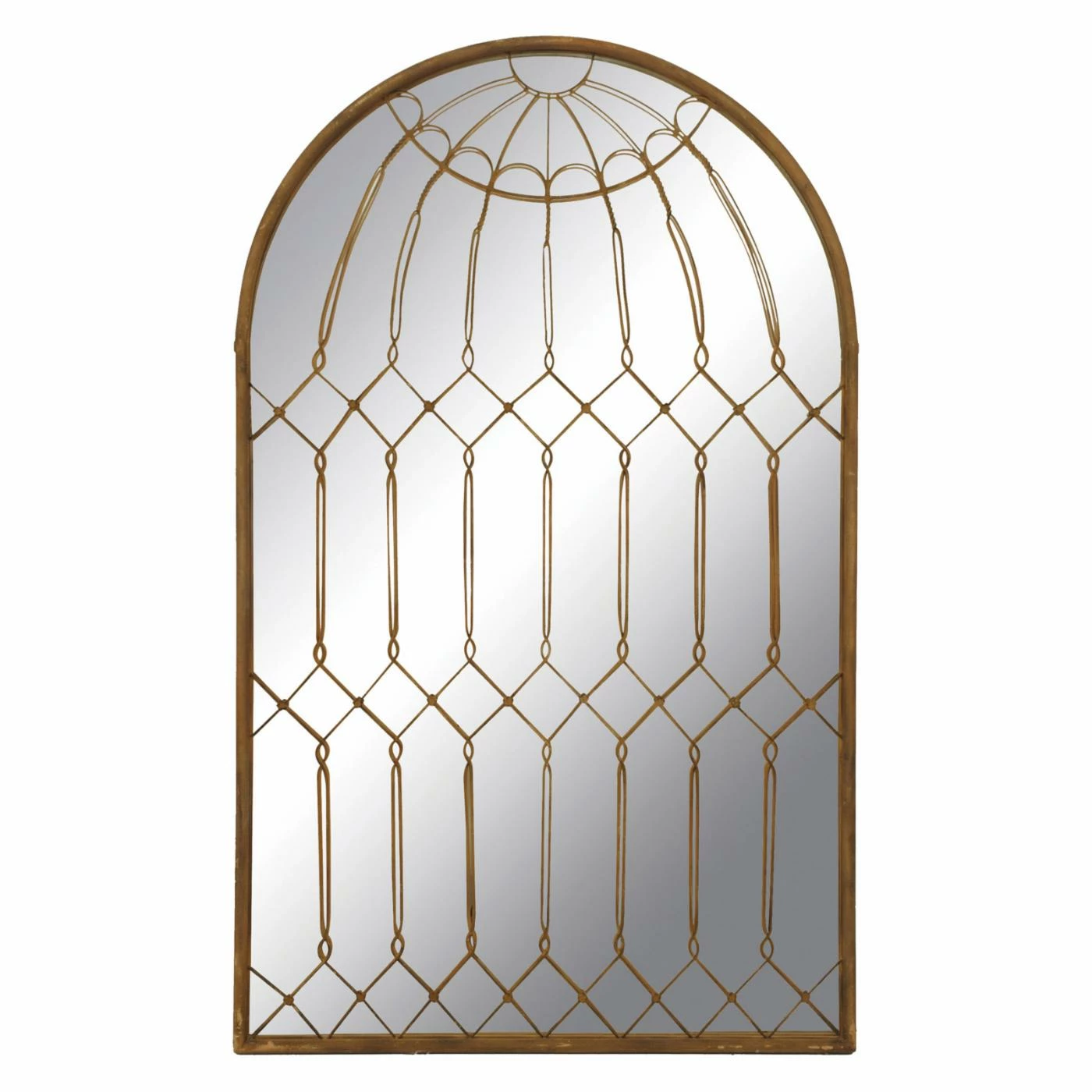 Cheapest π 3R Studios Iron Cage Arched Wall Mirror - 36W X 58.4H In. β€οΈ