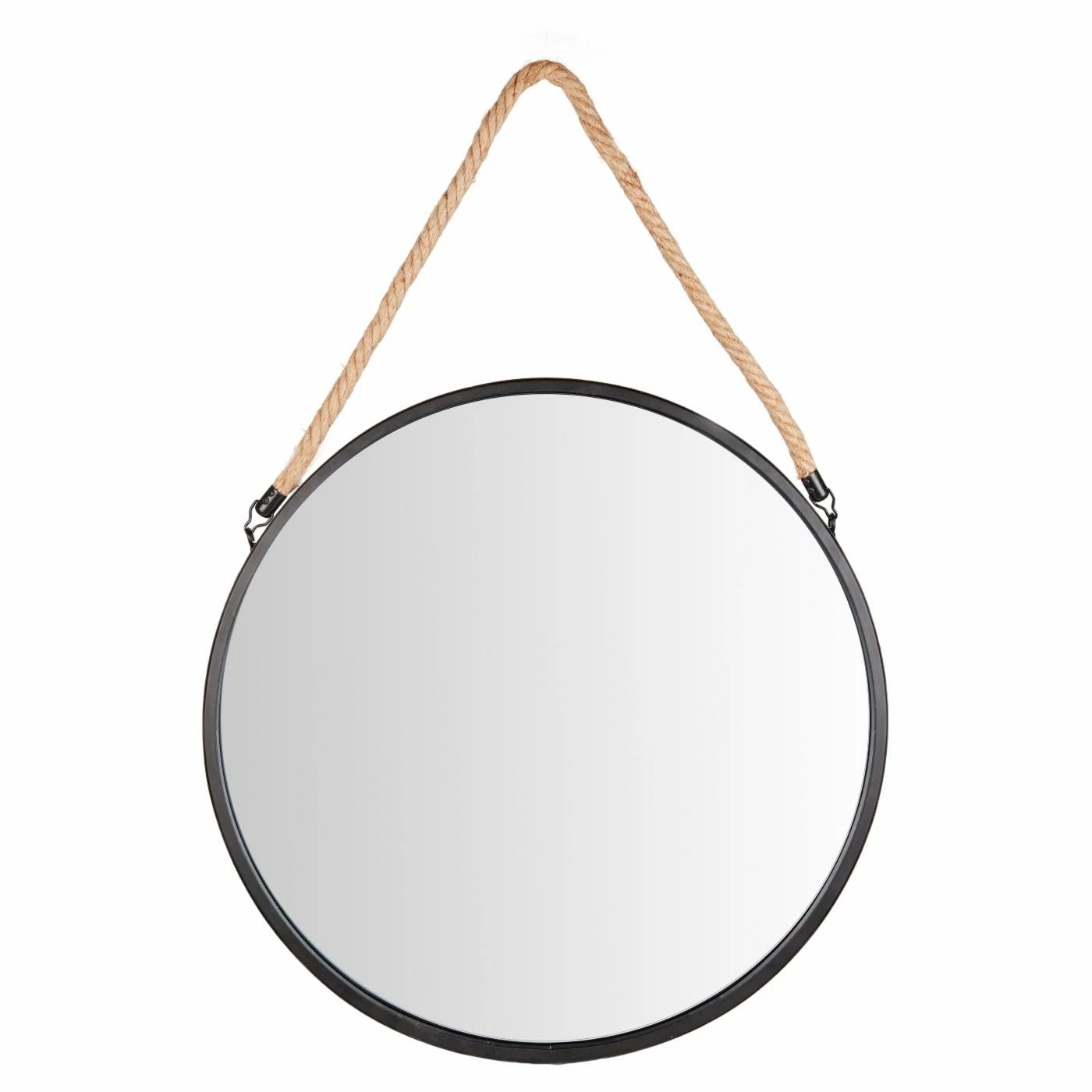 Budget โ๏ธ Danya B Round Circle Framed Wall Mirror With Hanging Rope ๐