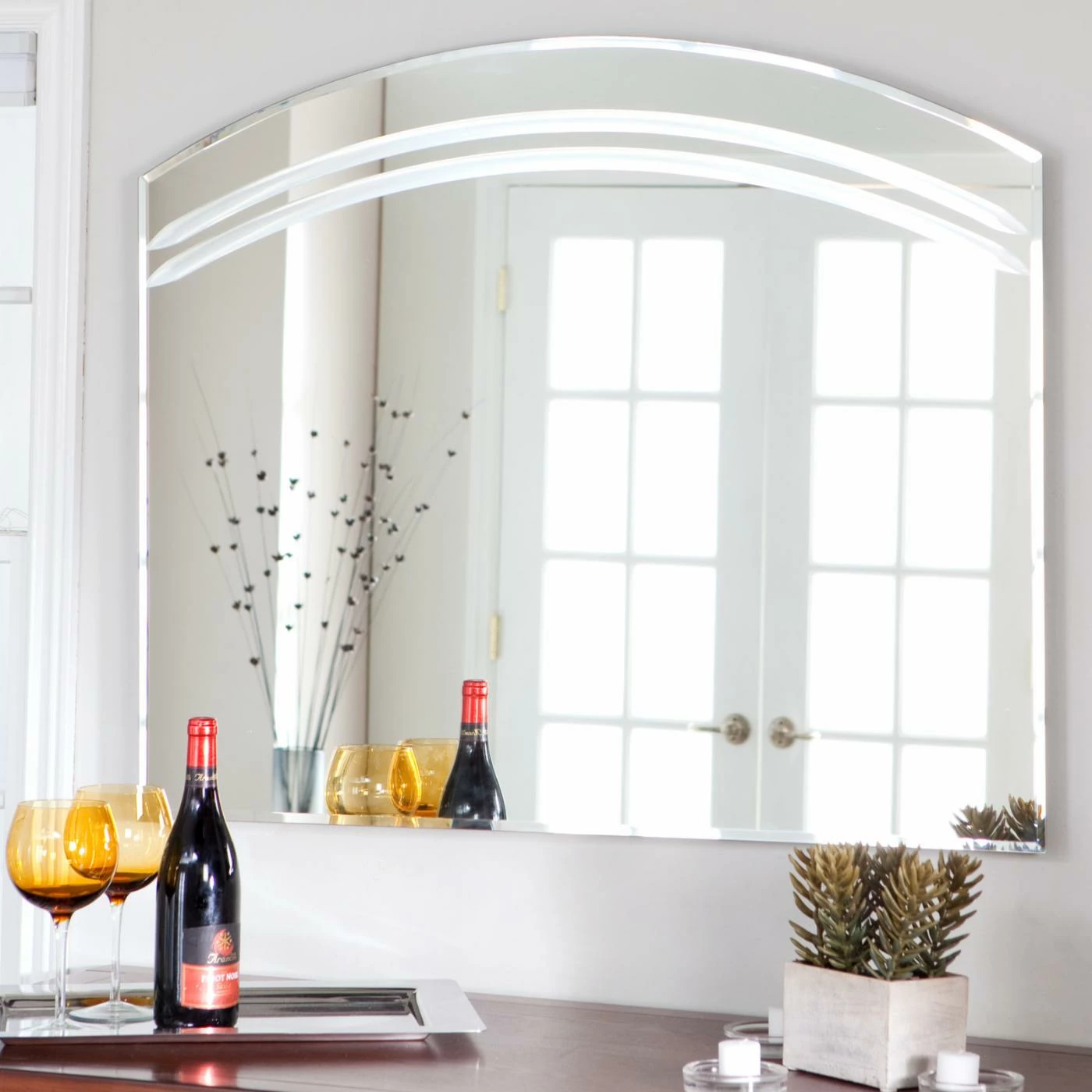 Hot Sale 🥰 Decor Wonderland Décor Wonderland Angel Large Frameless Arched Wall Mirror - 39.5W X 31.5H In. ❤️