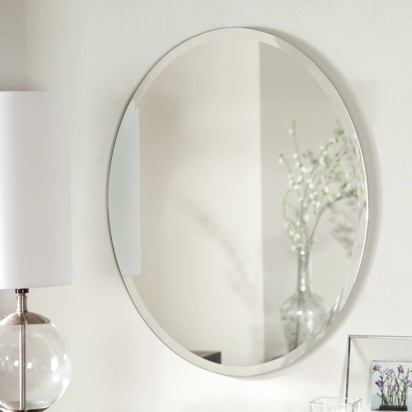 Coupon π₯ Decor Wonderland Frameless Mirrors Décor Wonderland Odelia Oval Bevel Frameless Wall Mirror - 22W X 28H In. π