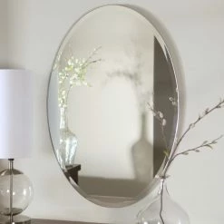 Brand new π€© Decor Wonderland Frameless Mirrors Décor Wonderland Hiltonia Oval Bevel Frameless Wall Mirror - 24W X 36H In. β€οΈ